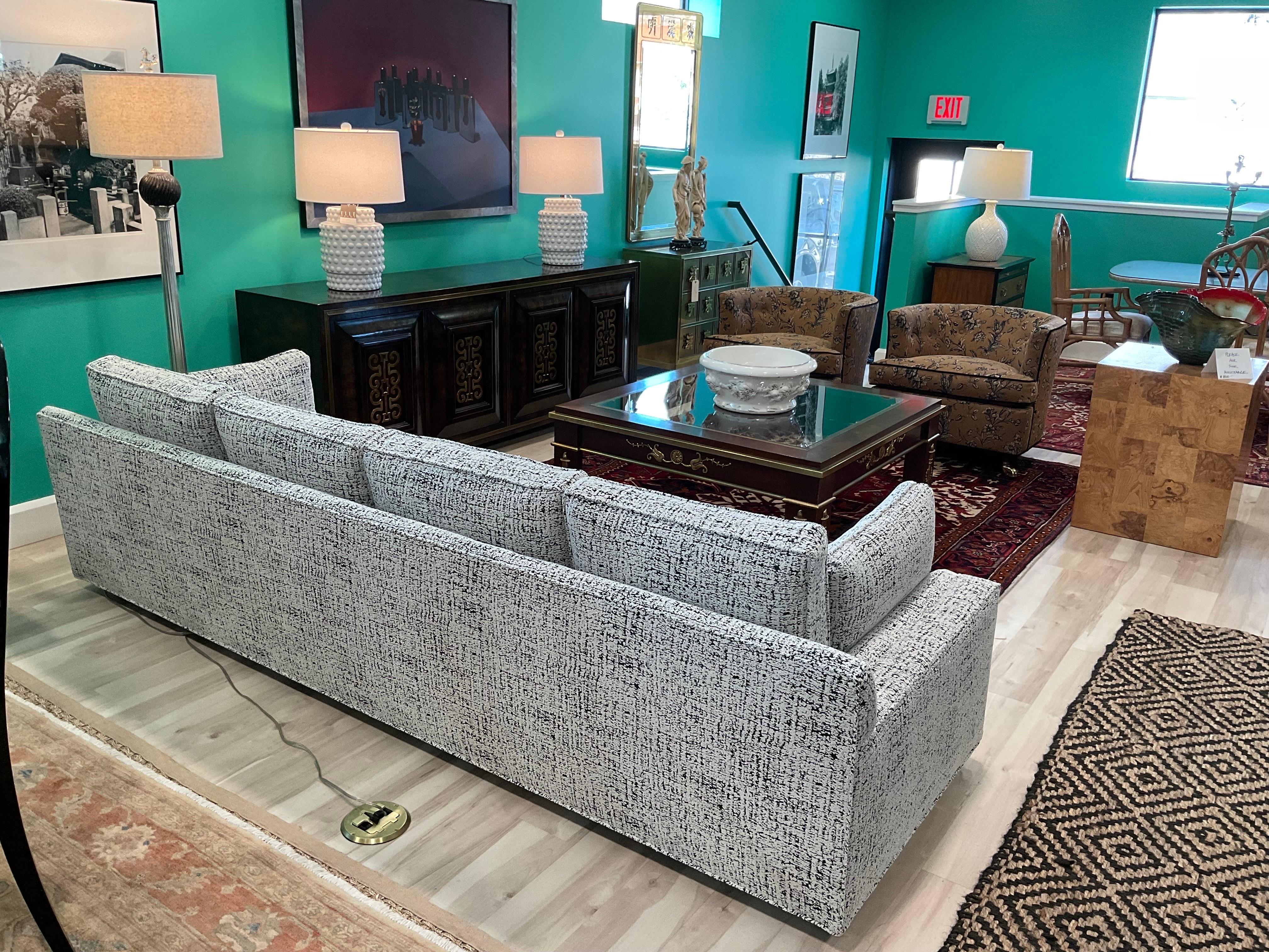 1960s Bernhardt Boucle Professionally Upholstered Sofa For Sale 1