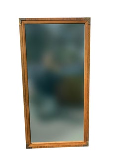1960s Bernhardt Campaign Mirror in Brass and Wood