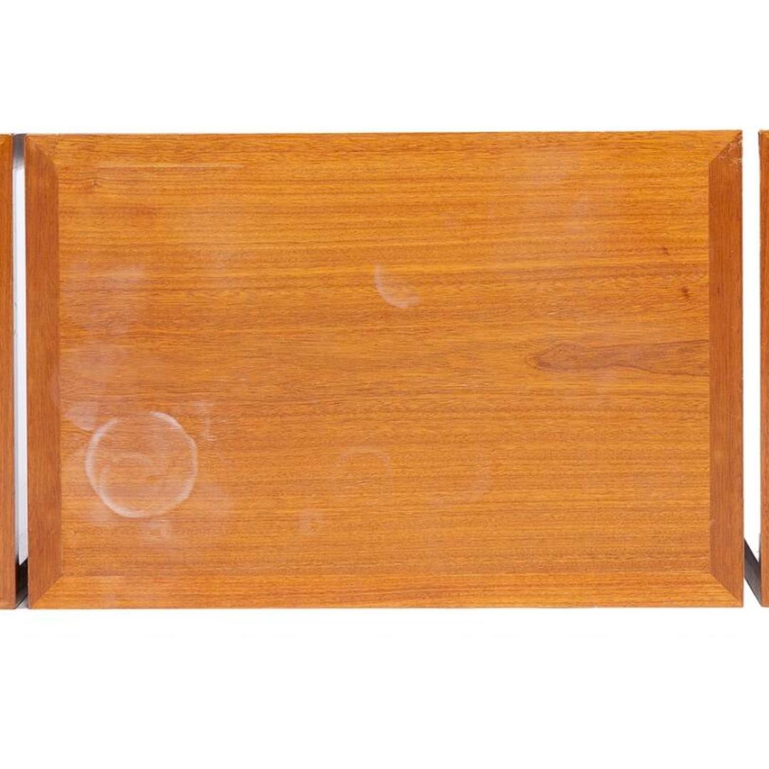 1960 Bernt Peterson, 3 grandes mesas auxiliares de madera dura, fabricadas por Rud Rasmussen Danés en venta