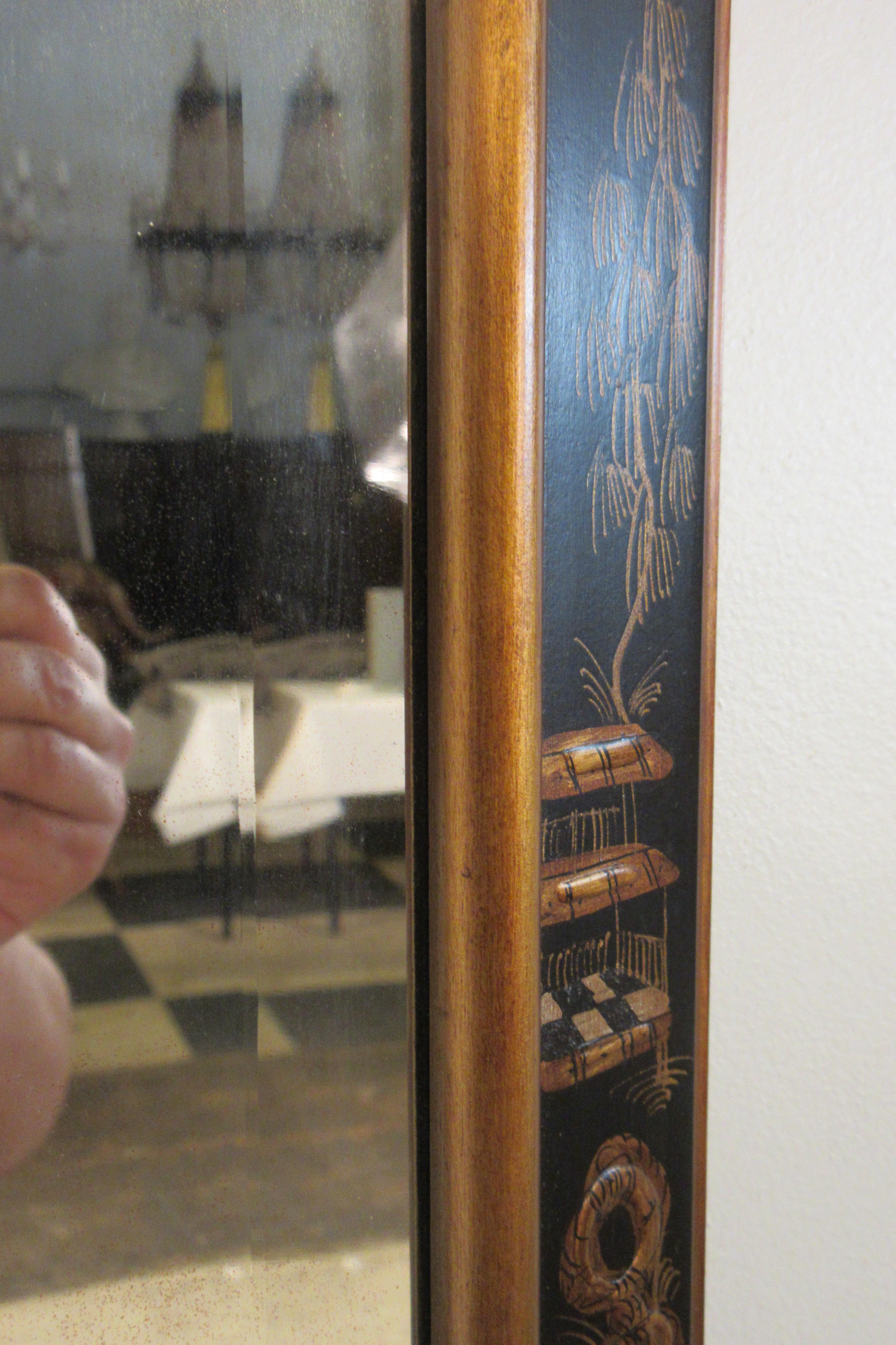 1960s Beveled Chinoiserie Mirror 7