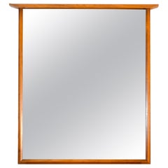 1960s Beveled Wood Wall Mirror