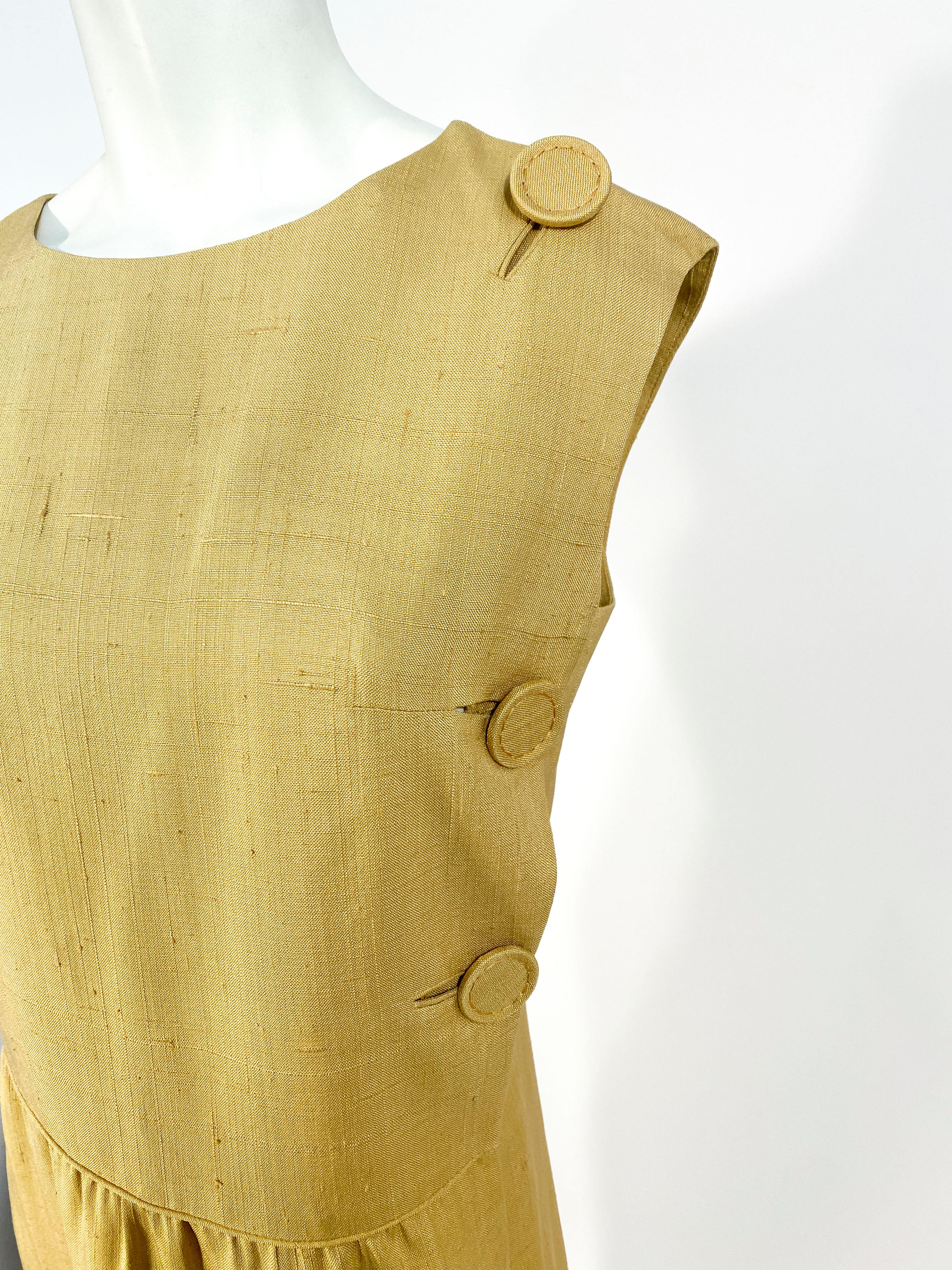 silk mustard dress