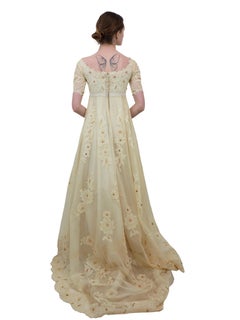 1960's Bianchi Wedding Gown With Floral Appliqué & Train