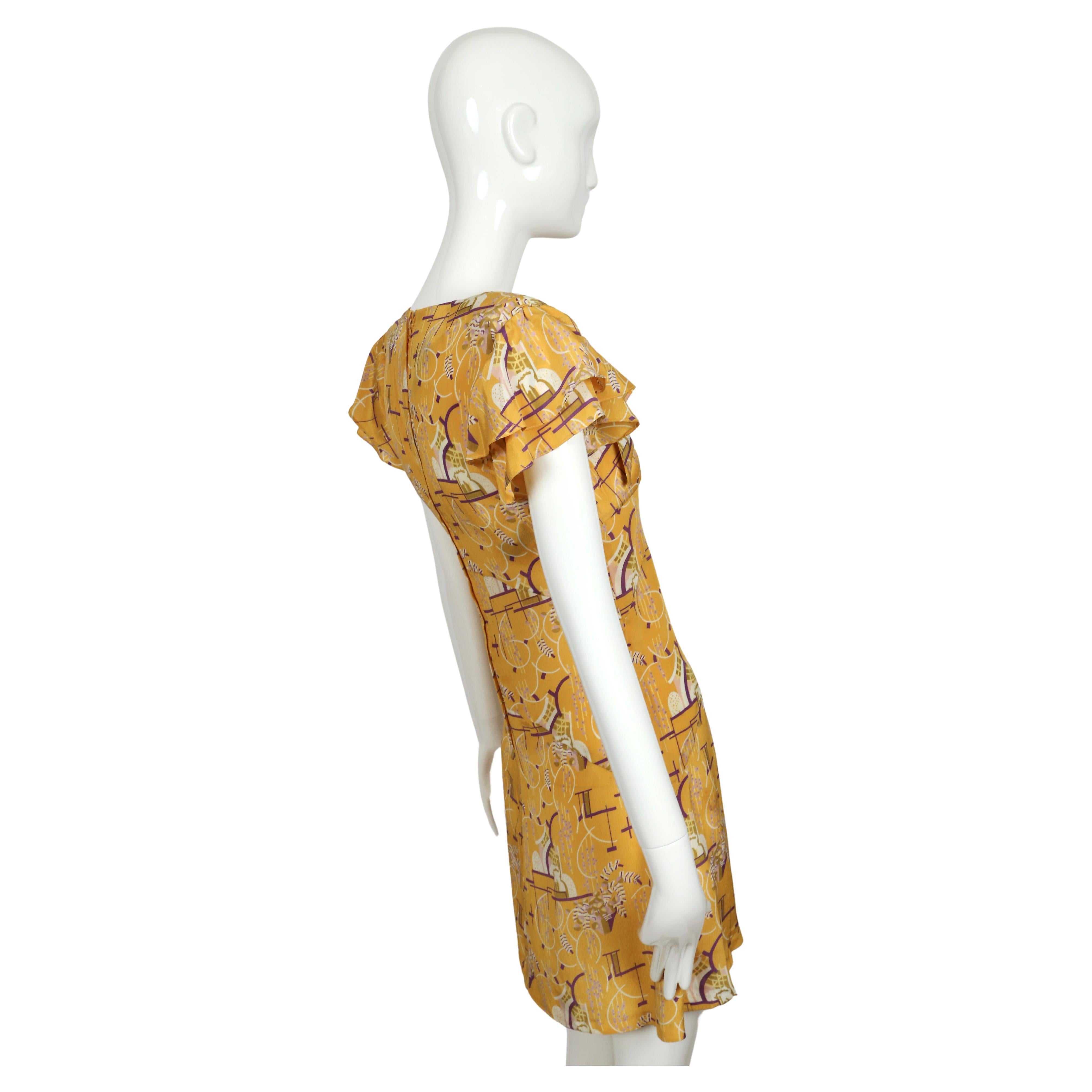 Women's 1960's BIBA art deco printed jacquard mini dress For Sale