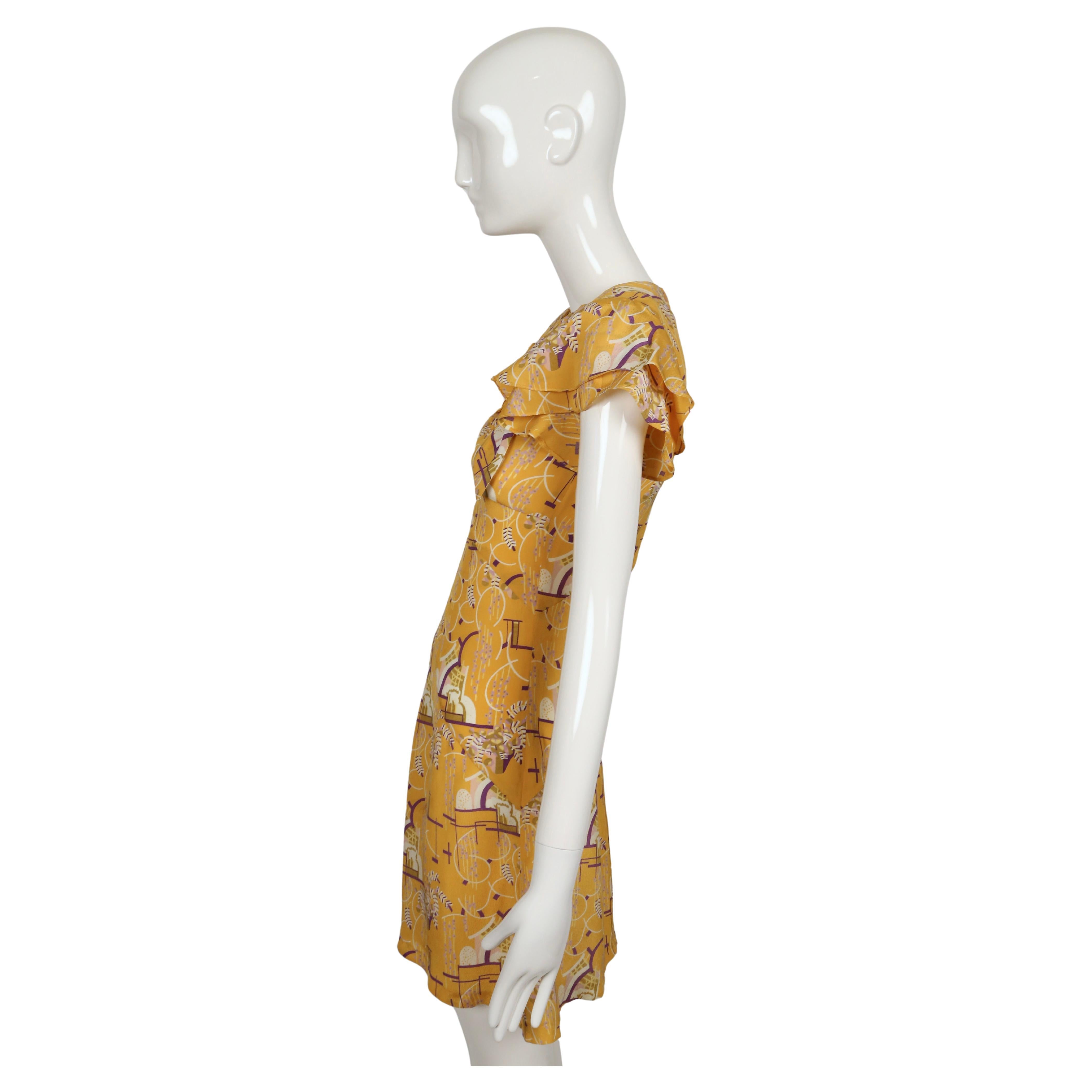 1960's BIBA art deco printed jacquard mini dress For Sale 2