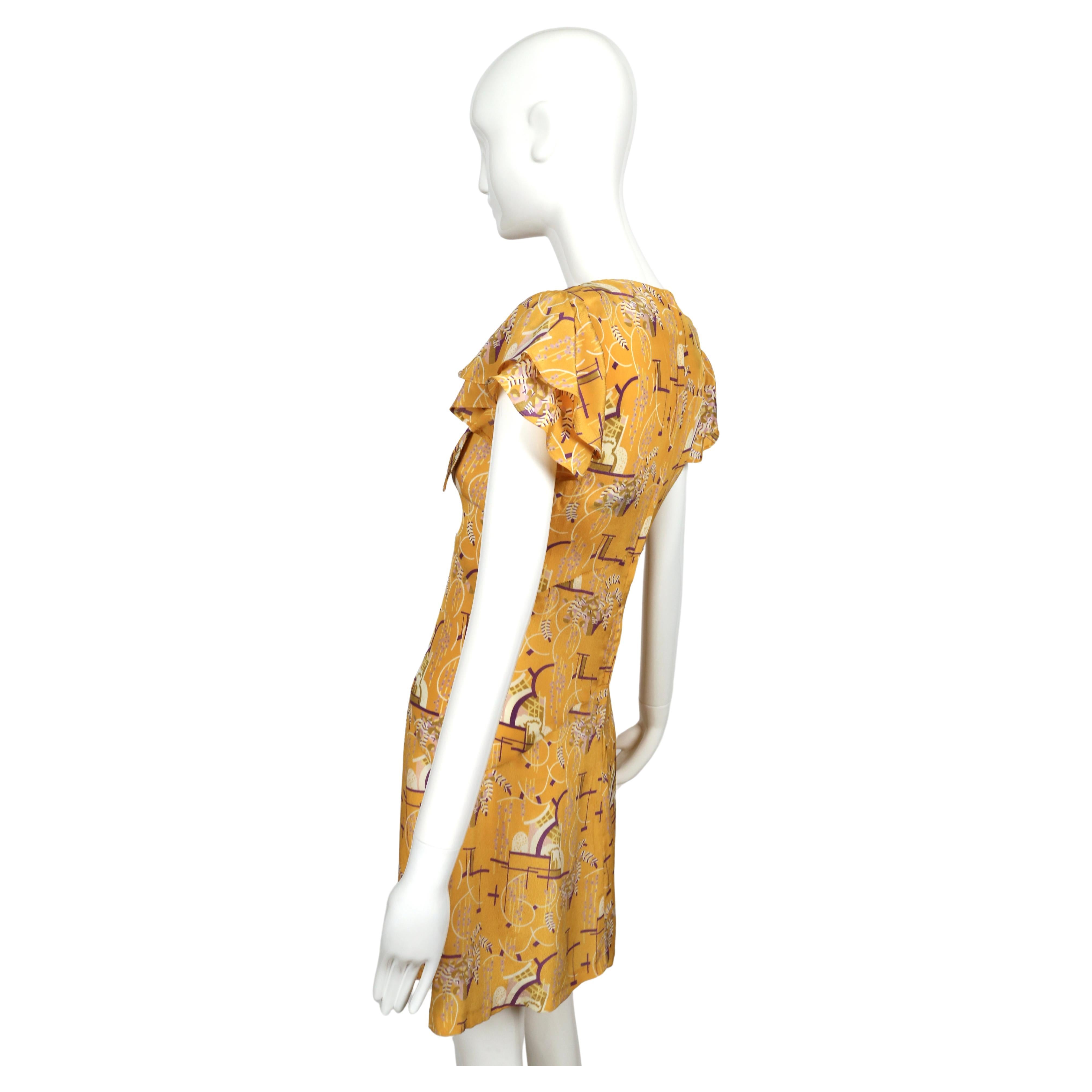 1960's BIBA art deco printed jacquard mini dress For Sale 3