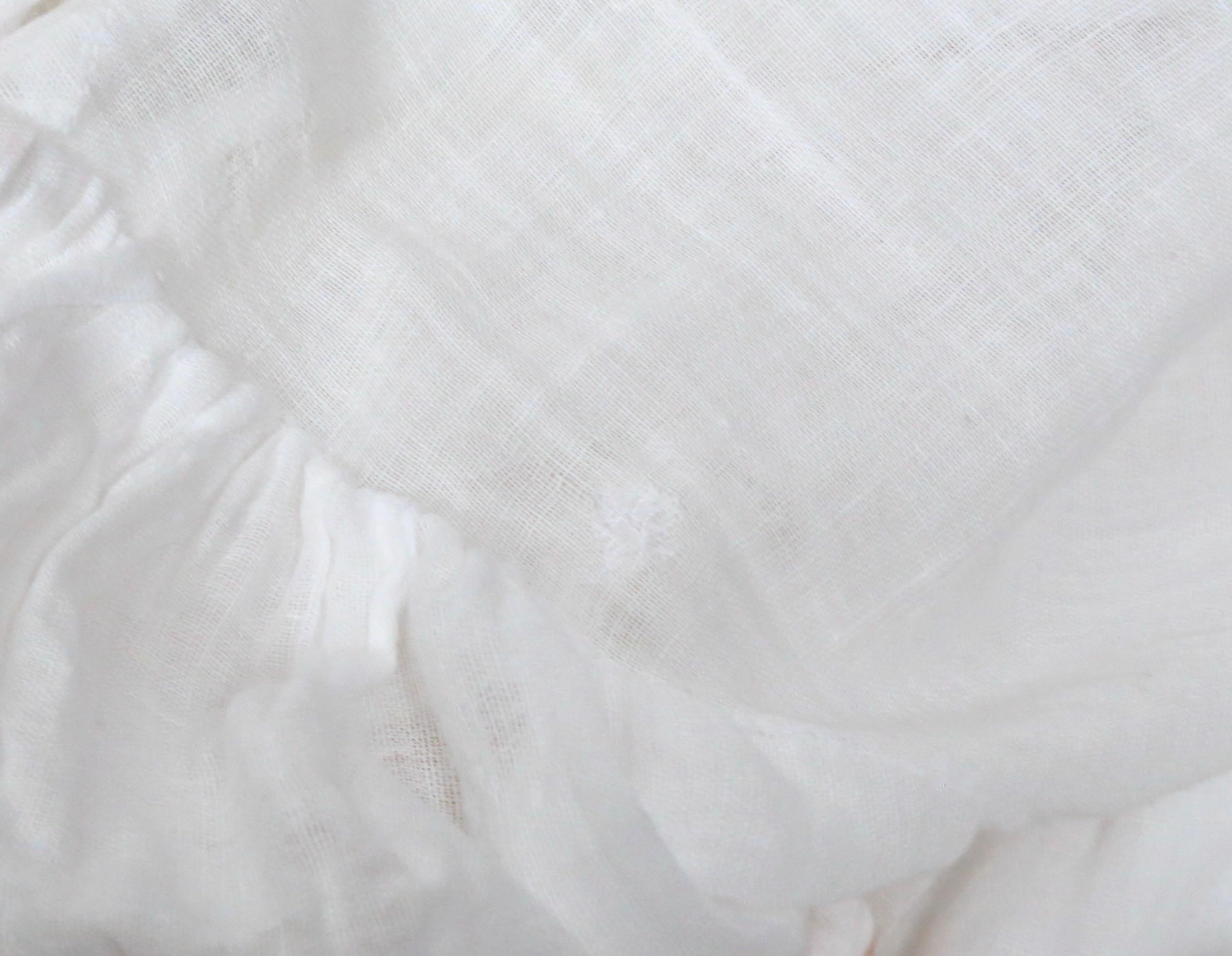 1960's BIBA long white cotton gauze dress with lace trim 4