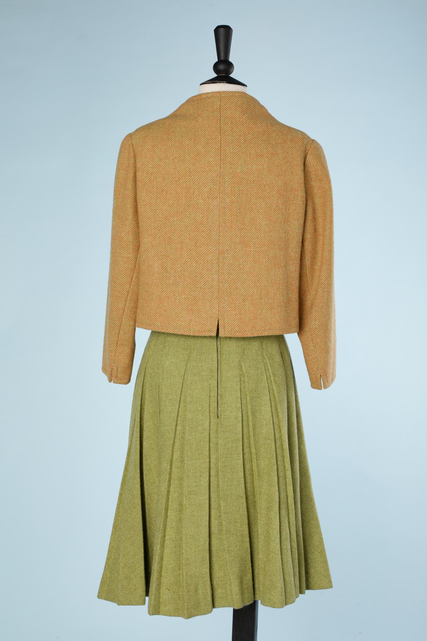 Women's 1960's bicolore wool skirt-suit Molyneux  For Sale