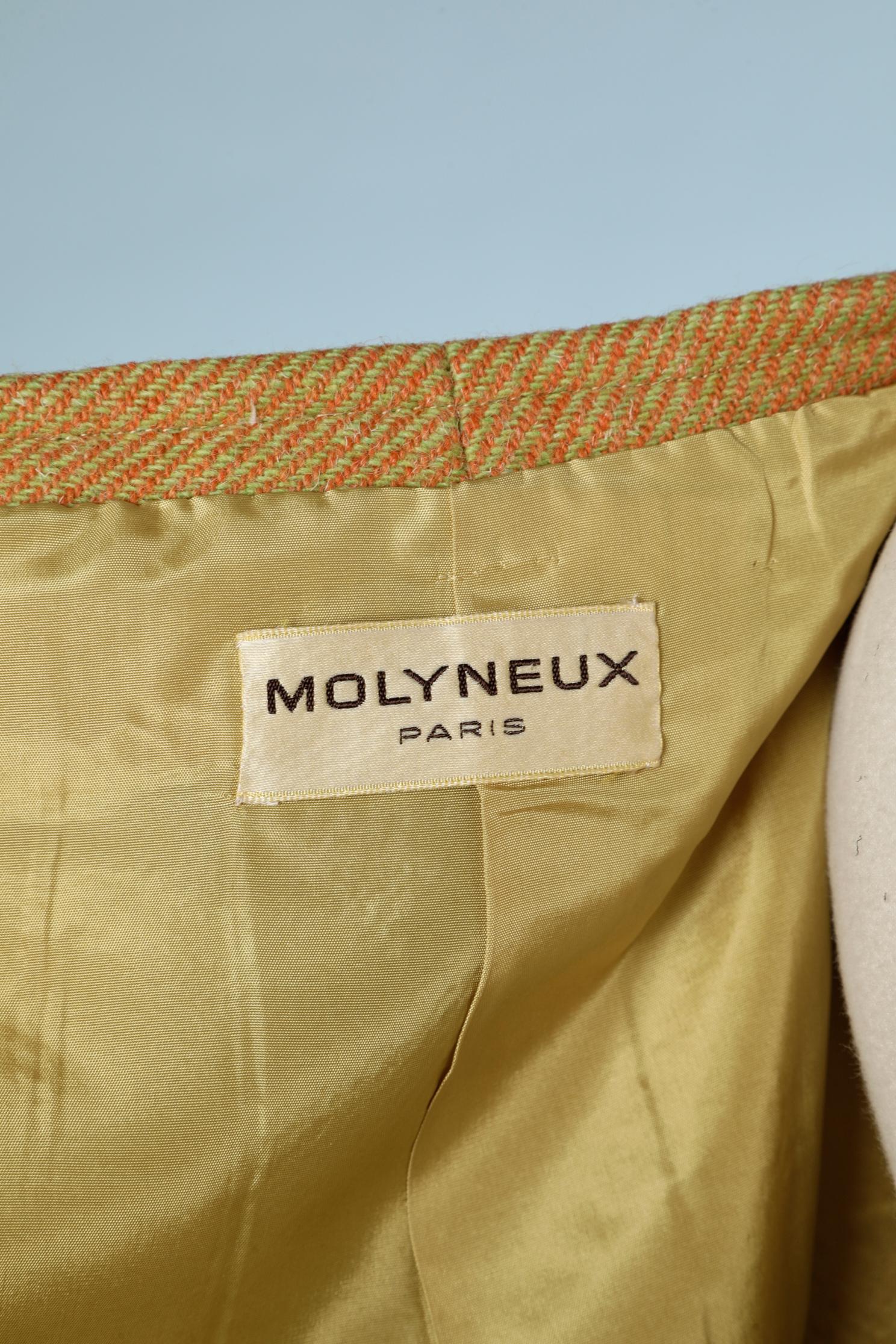 Combinaison jupe en laine bicolore Molyneux des années 1960  en vente 1