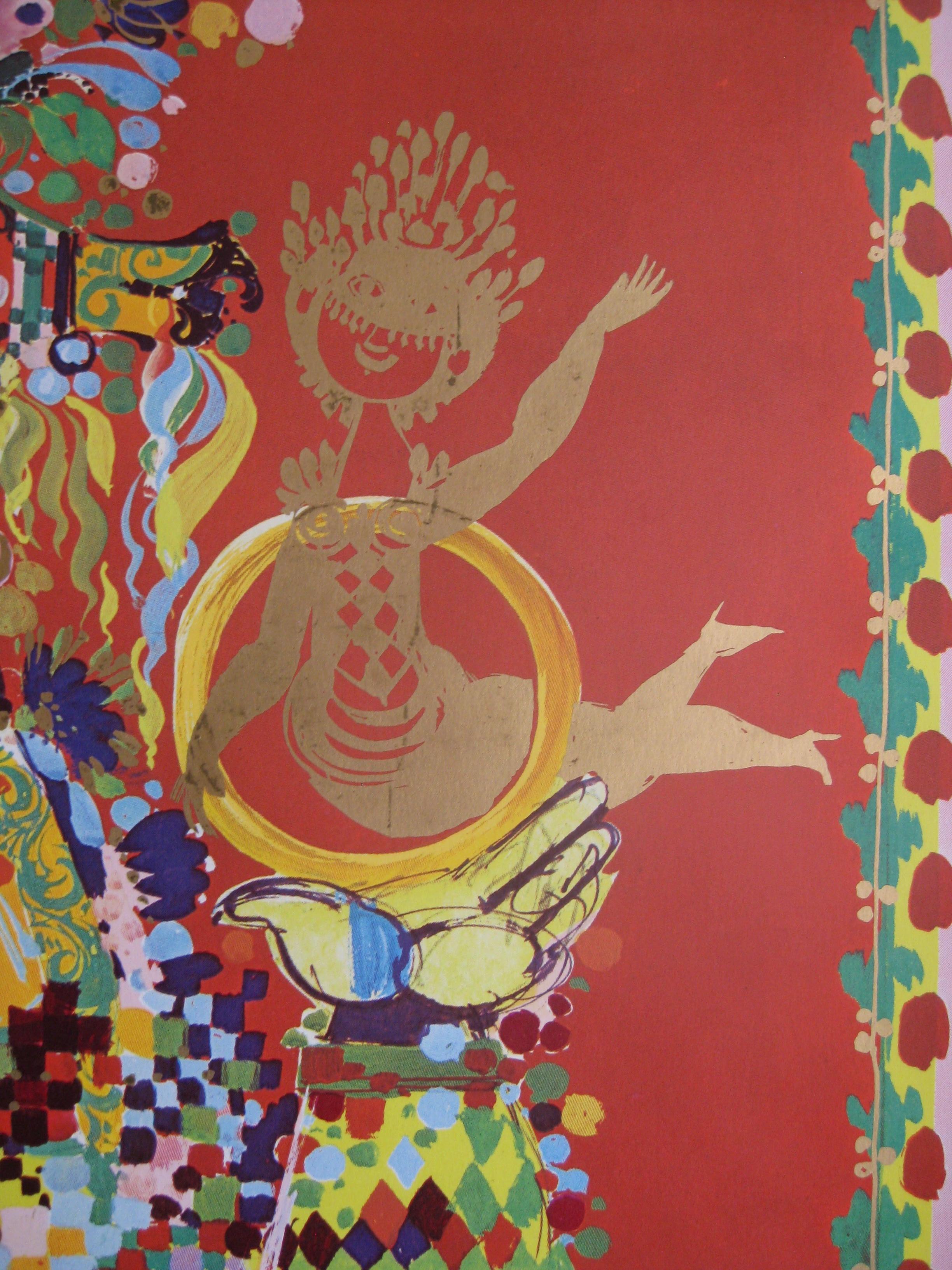 20th Century 1960s Bijorn Wiinblad The Magic Flute Papagenda Whimsical Silkscreened Poster