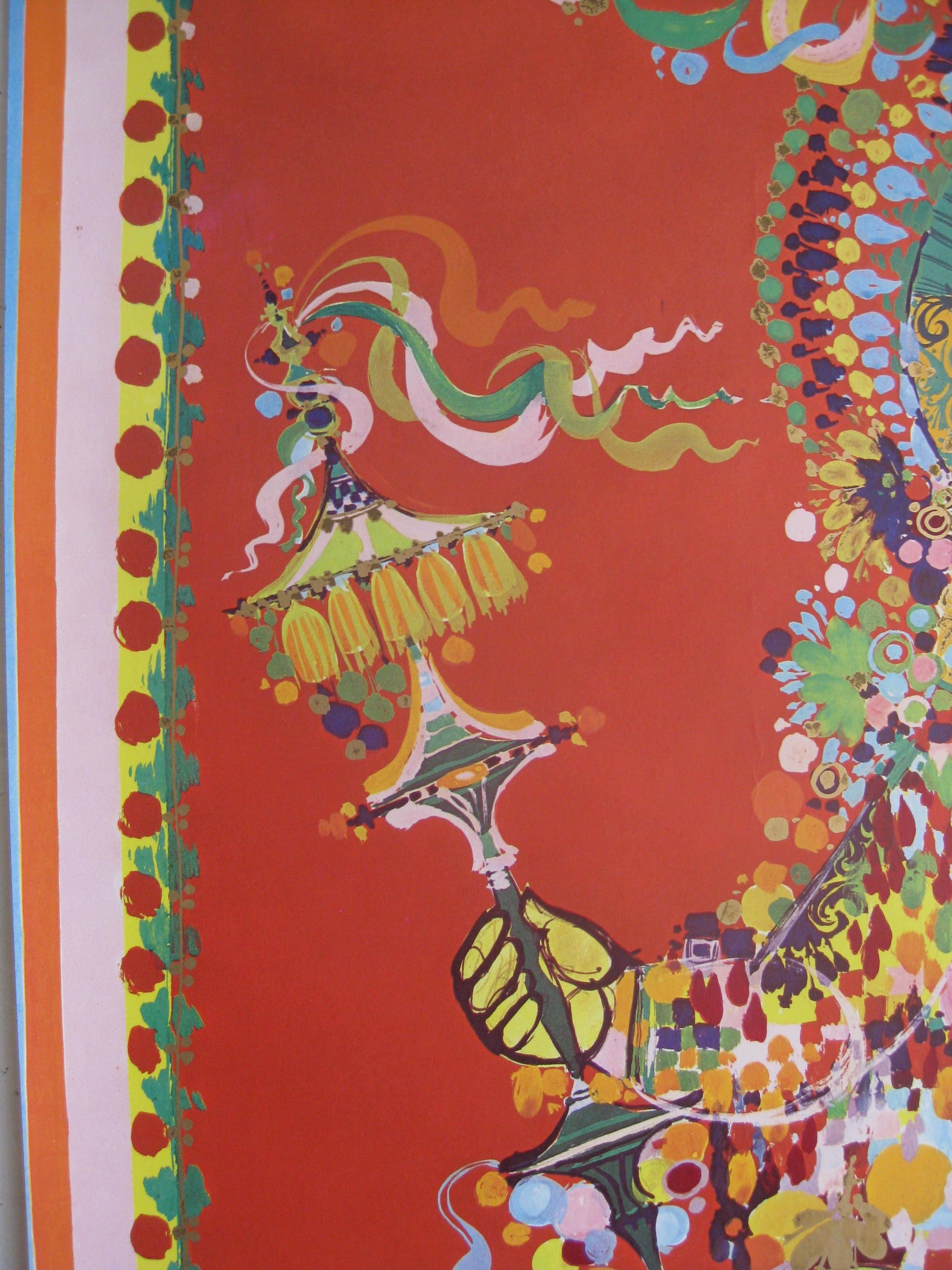 1960s Bijorn Wiinblad The Magic Flute Papagenda Whimsical Silkscreened Poster 1