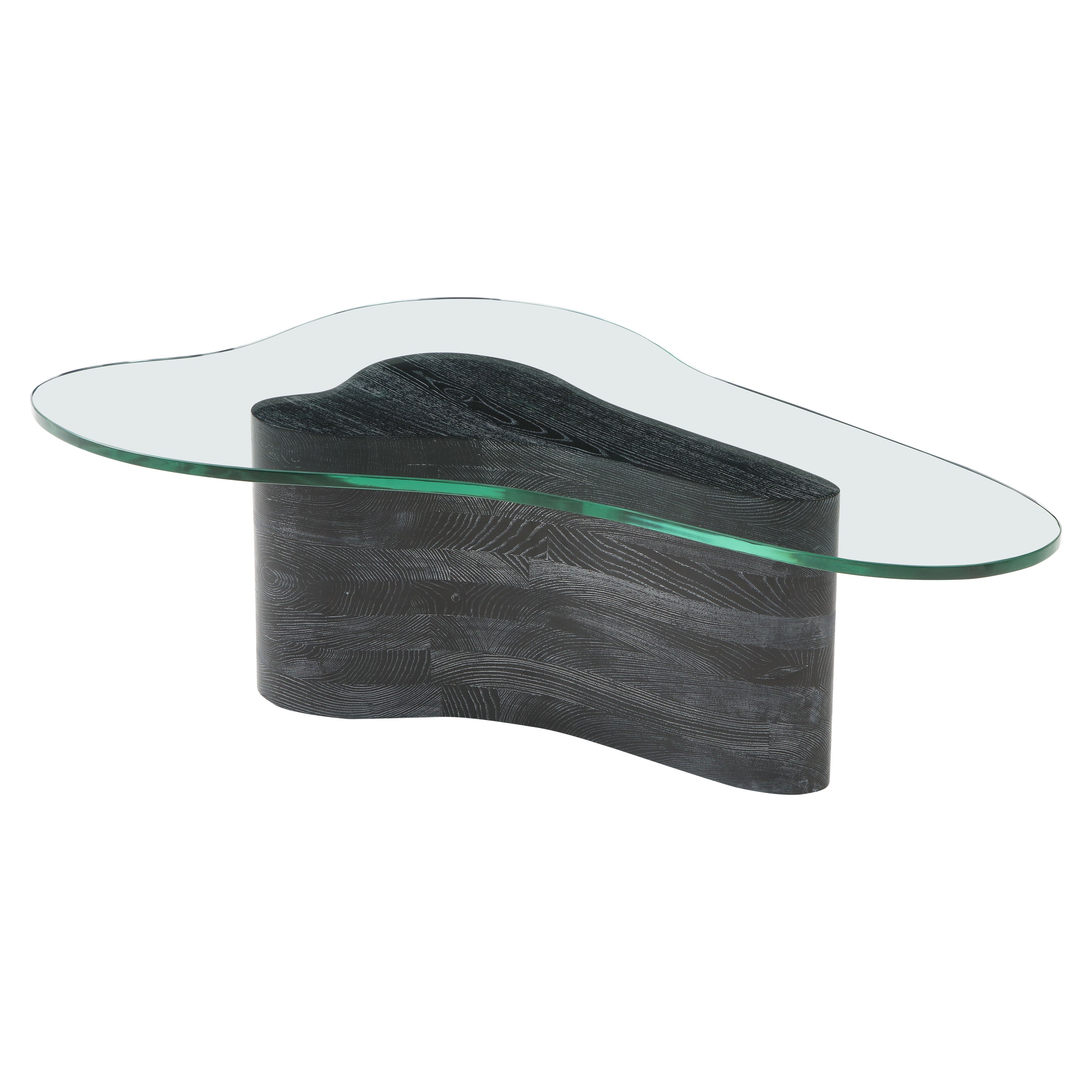1960's Biomorphic Custom Made Cerused Oak Coffee Table