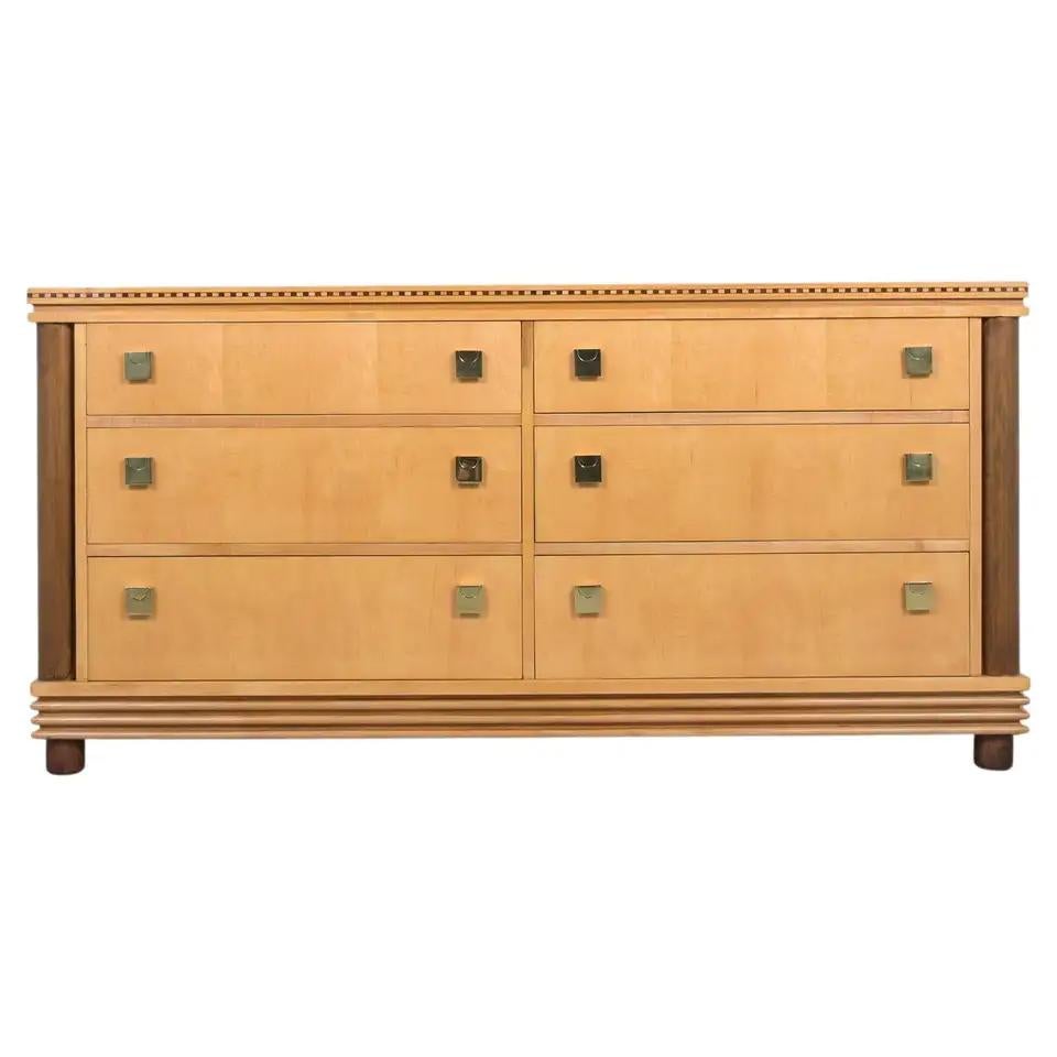Embrace the timeless beauty of the 1960s with our birch wood mid-century chest of drawers, a testament to classic design and superior craftsmanship. Handcrafted from premium birch wood, our skilled craftsmen have meticulously restored this chest to