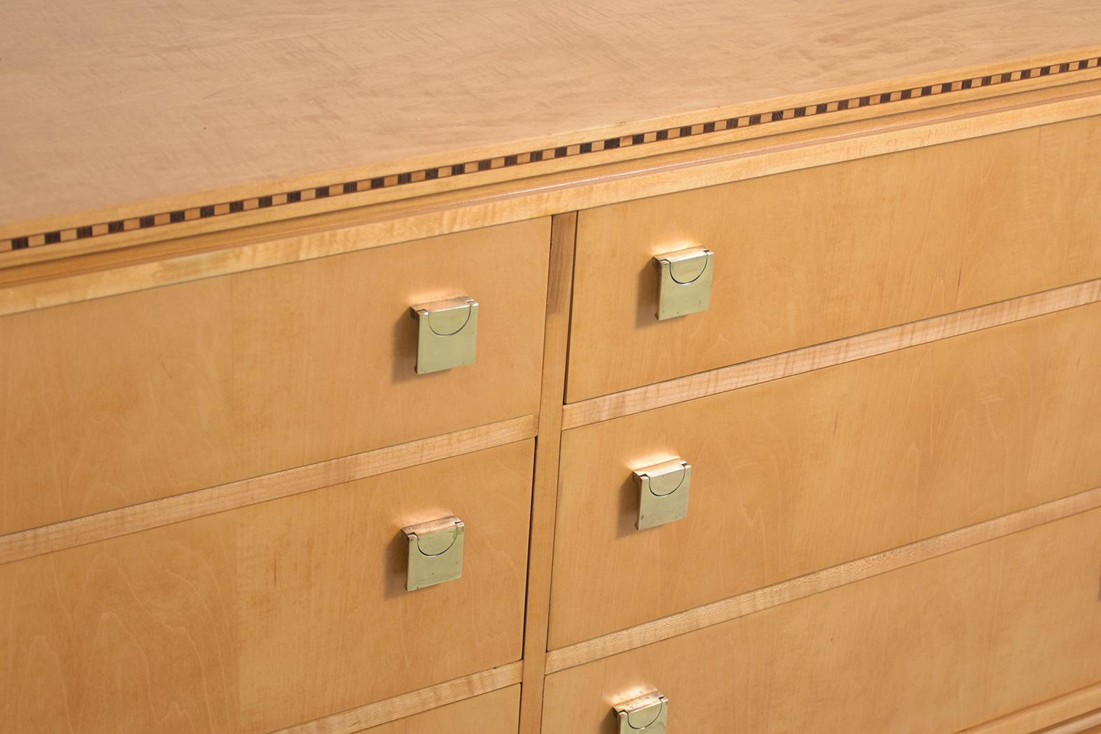 Vintage Birch Wood Mid-Century Chest of Drawers: Timeless Elegance Restored For Sale 1