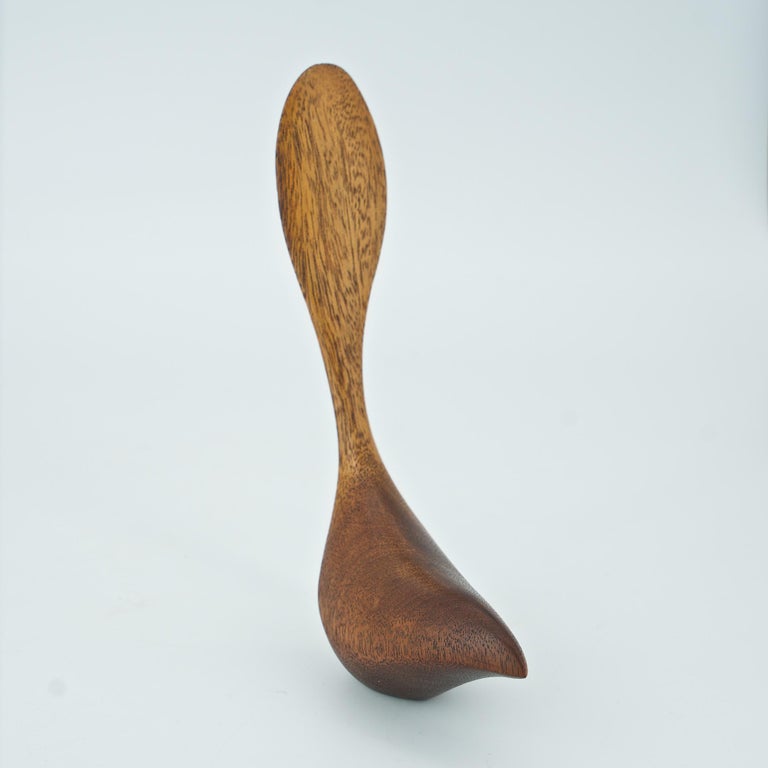 Carved 1960s Bissilon Bird Sculpture by Emil Emilan Rare Self-Standing Mid-Century Icon For Sale