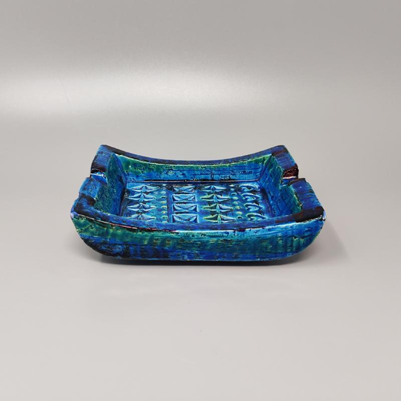 Bitossi Aschenbecher/Catchall von Aldo Londi, Blauer Rimini-Kollektion, 1960er Jahre im Zustand „Hervorragend“ im Angebot in Milano, IT