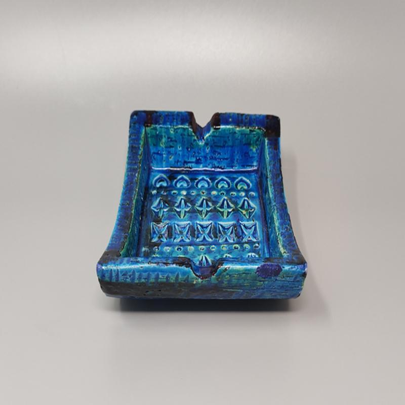Ceramic 1960s Bitossi Ashtray/Catchall by Aldo Londi Blue Rimini Collection For Sale