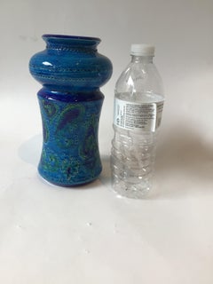 1960s Bitossi Blue Ceramic Vase
