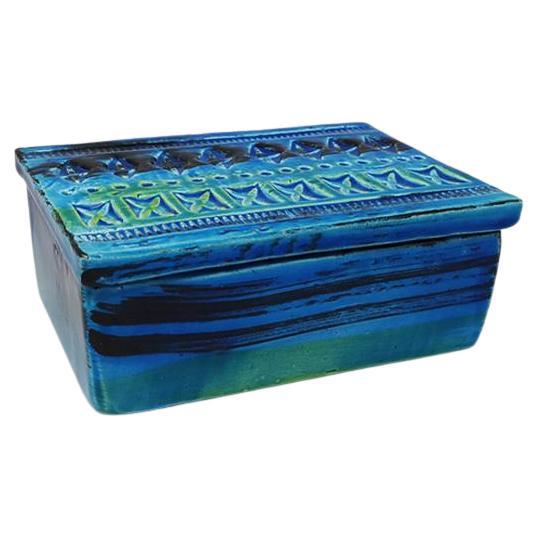 1960s Bitossi Box in Ceramic by Aldo Londi "Blue Rimini" Collection