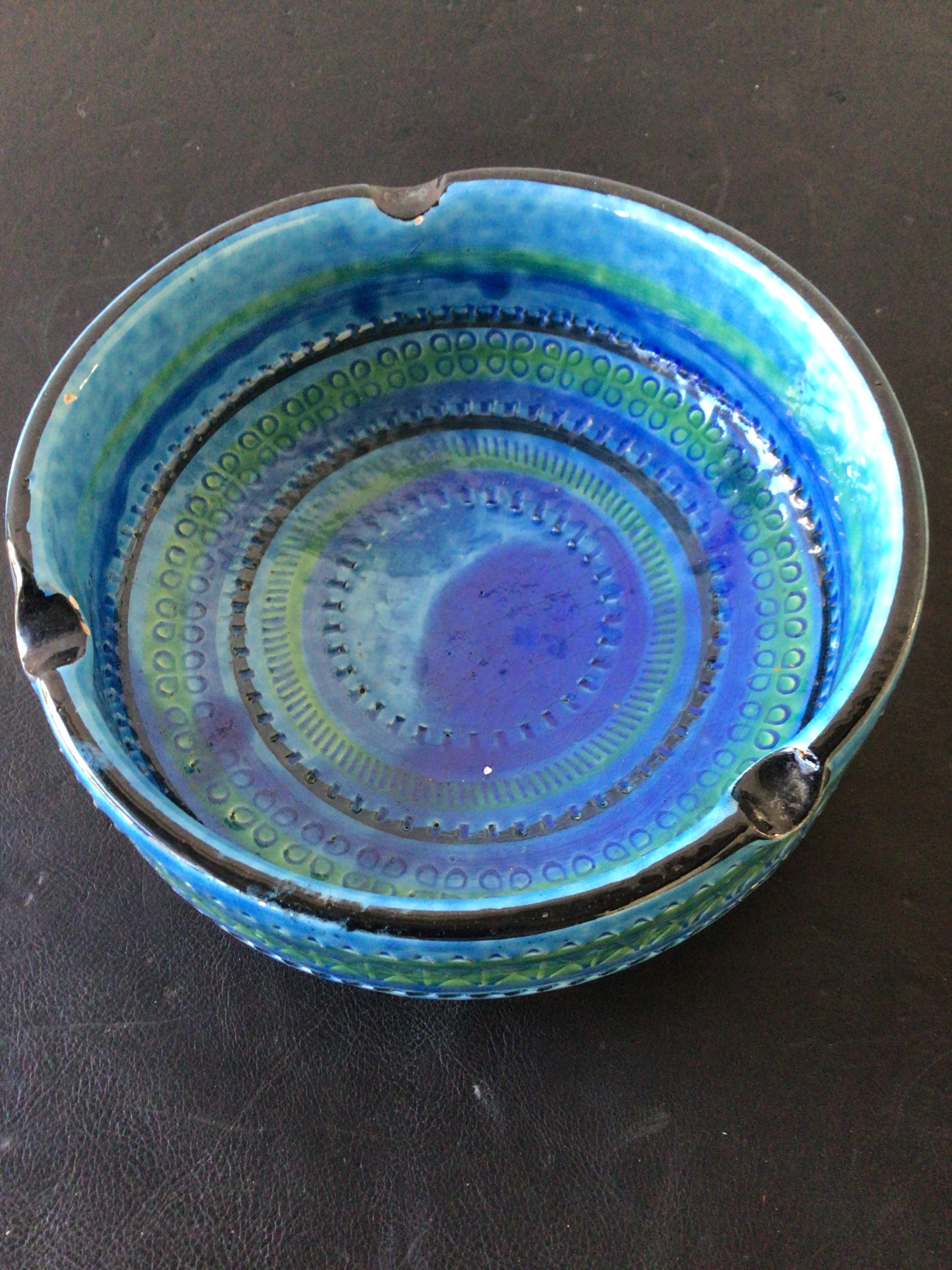 1960s Bitossi Ceramic Ashtray In Good Condition For Sale In Tarrytown, NY