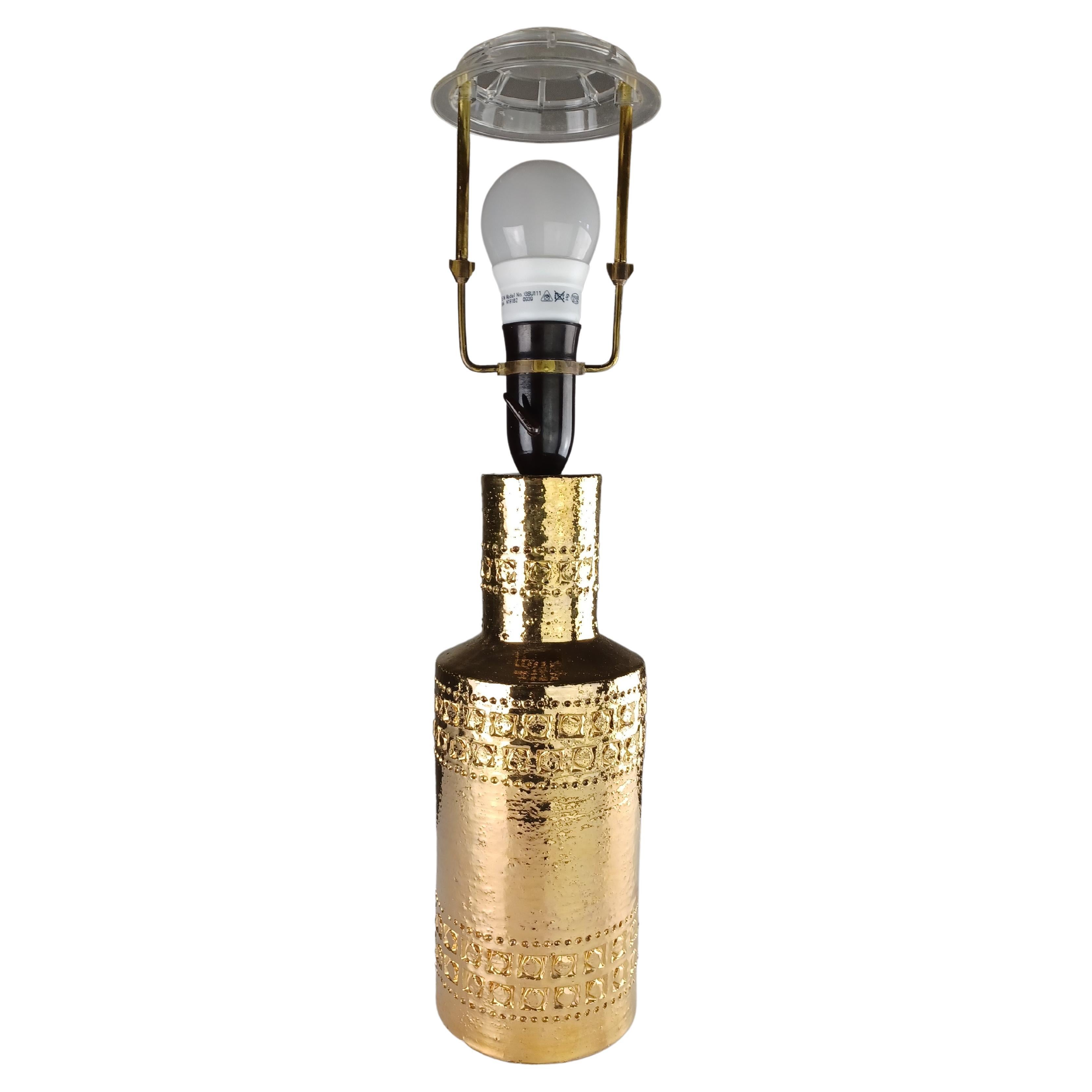 Lampe de bureau Bitossi des années 1960 avec bandes décoratives incisées à la main