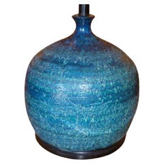 1960's Bitossi Rimini Blue balloon-shaped  Table Lamp