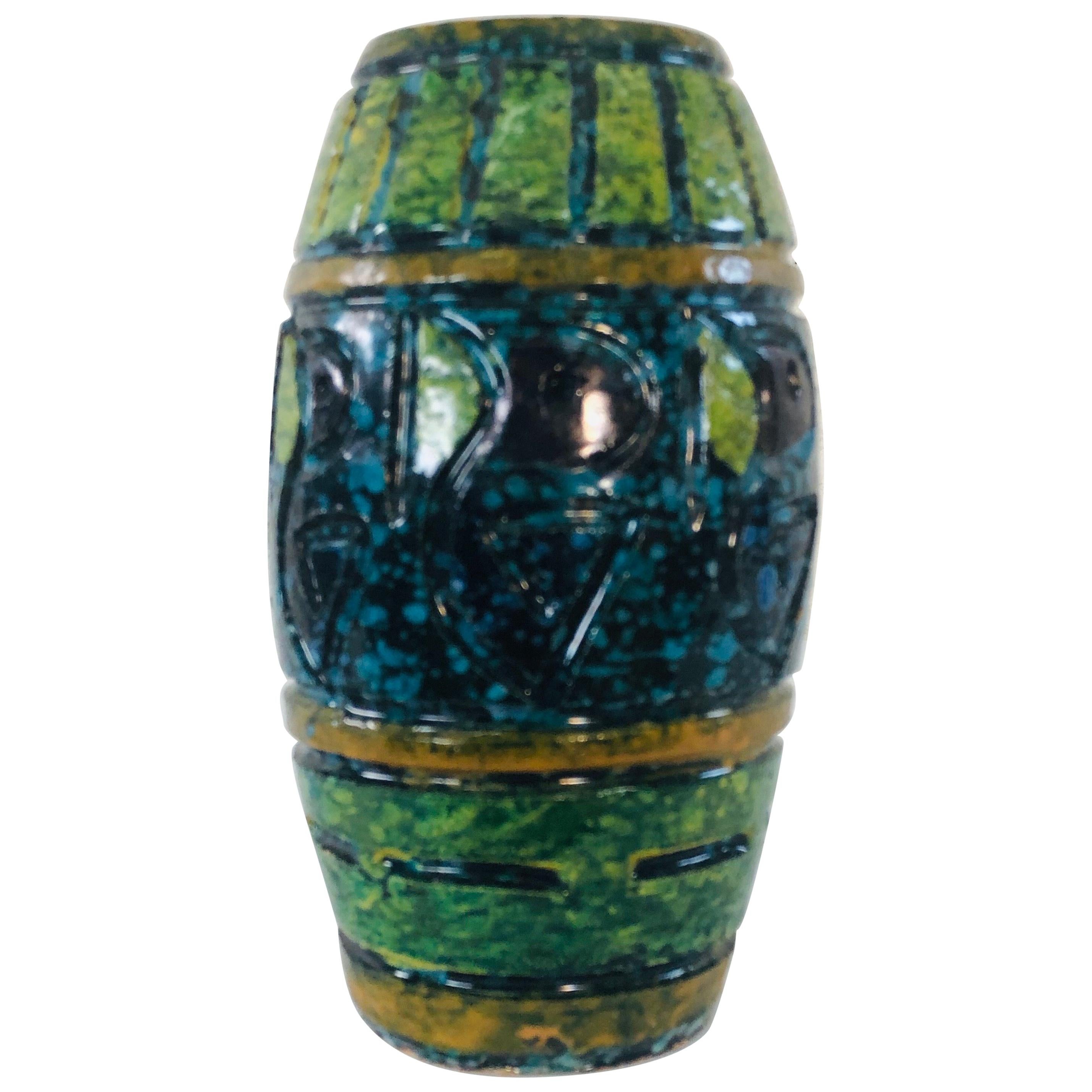 1960s Bitossi Style Italian Pottery Vase For Sale