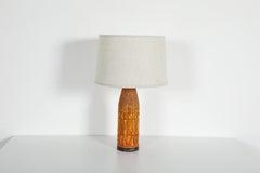 1960s Bitossi Style Orange Glazed Ceramic Lamp by Quartite Creative