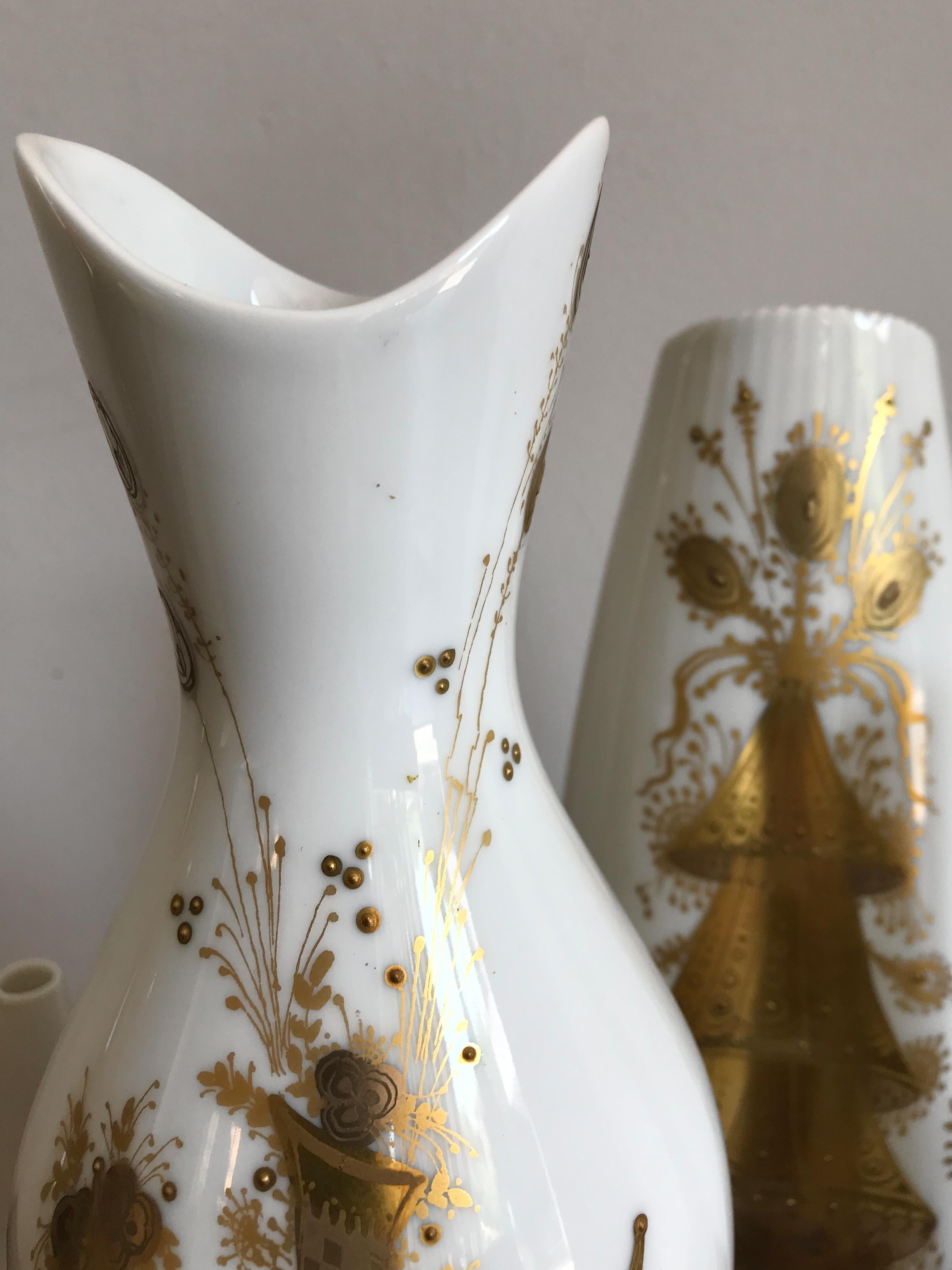 Mid-Century Modern 1960s Bjorn Wiinblad Porcelain Vases Set for Rosenthal Studio Linie