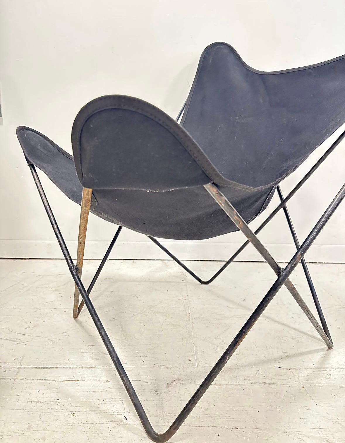 1960s Bkf Hardoy Butterfly Chairs for Knoll in Black For Sale 1