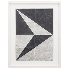 1960er Jahre Schwarzes und graues Tempera auf Papier von Hermann Glöckner