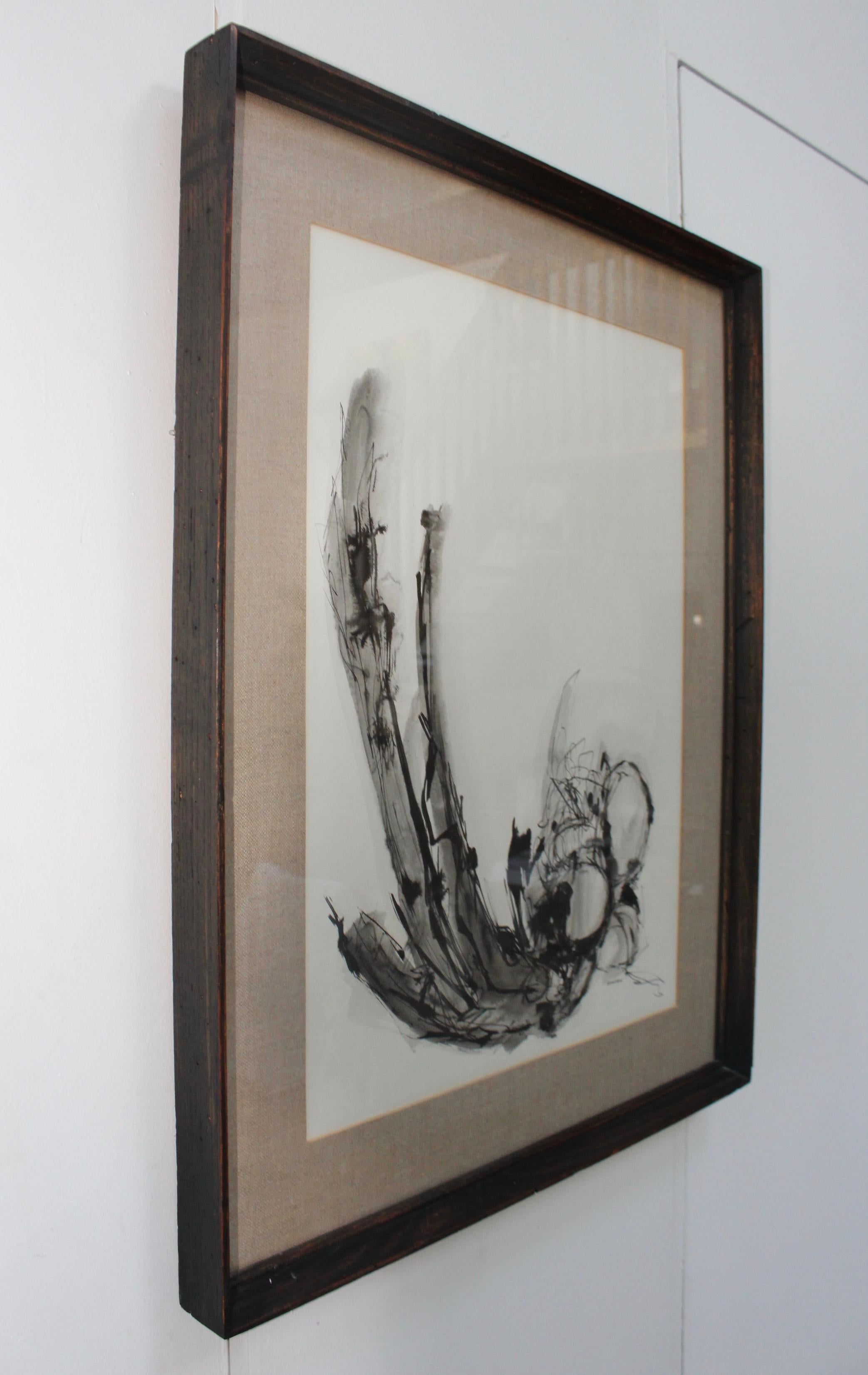 1960s Black and White Abstract Artwork In Good Condition For Sale In New York, NY
