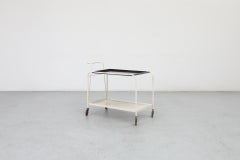 Chariot de bar en métal émaillé noir et blanc des années 1960 par F.H. Fiedeldij pour Artimeta