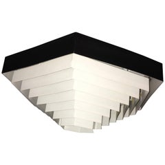 1960s Black and White Hexagon Flush Mount by Doria, Germany