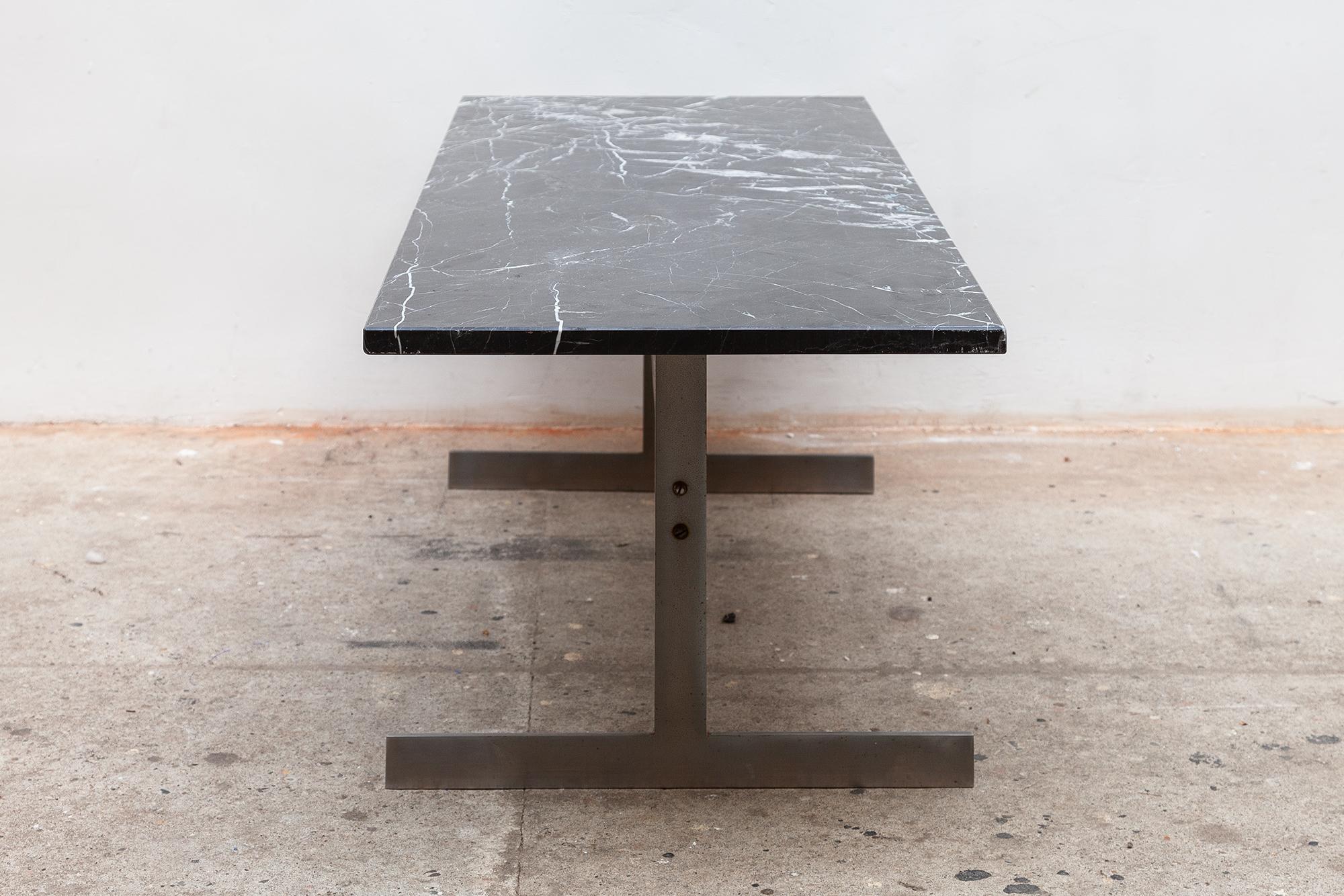 Italian 1960s Black and White Marble Coffee Table