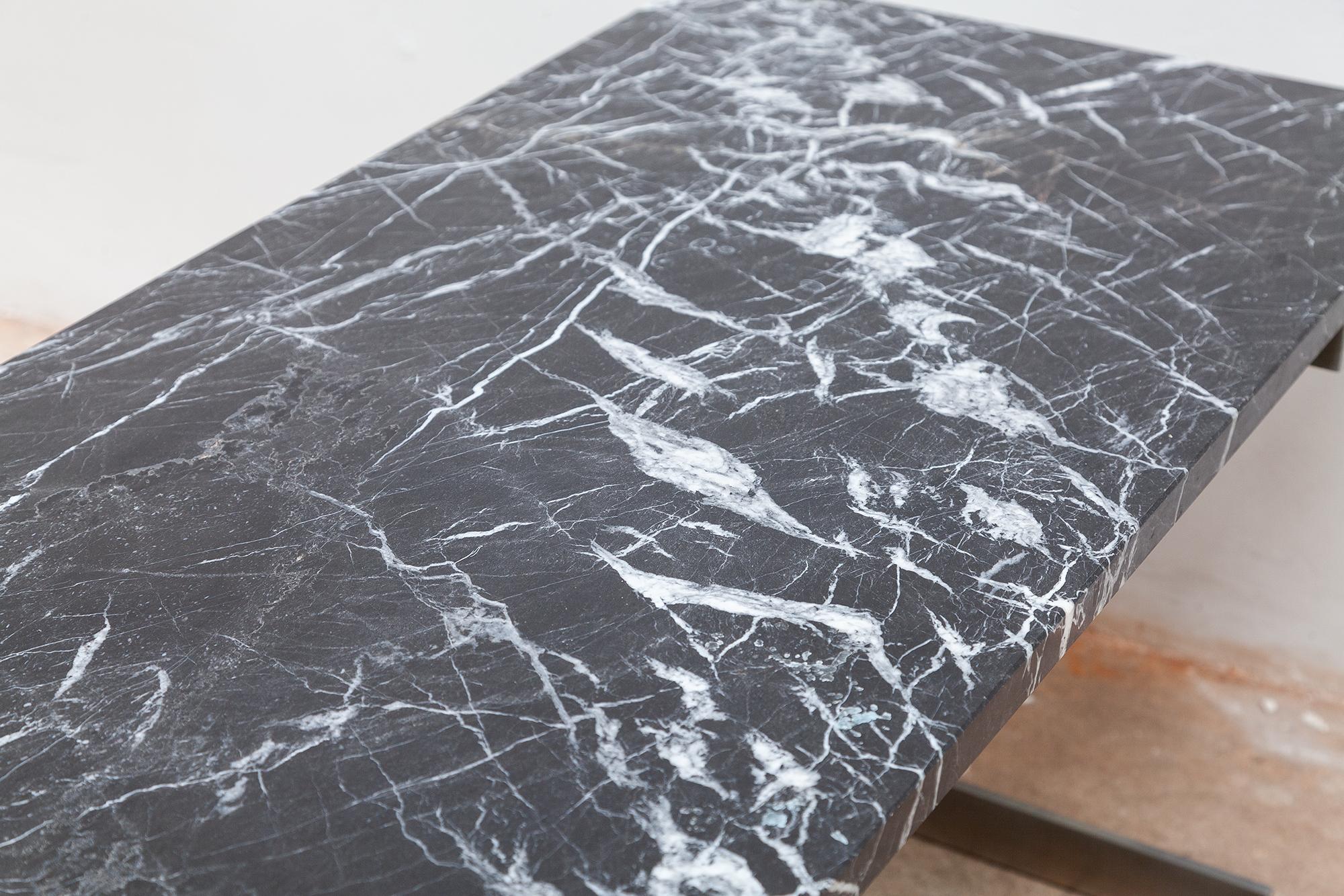 Mid-20th Century 1960s Black and White Marble Coffee Table