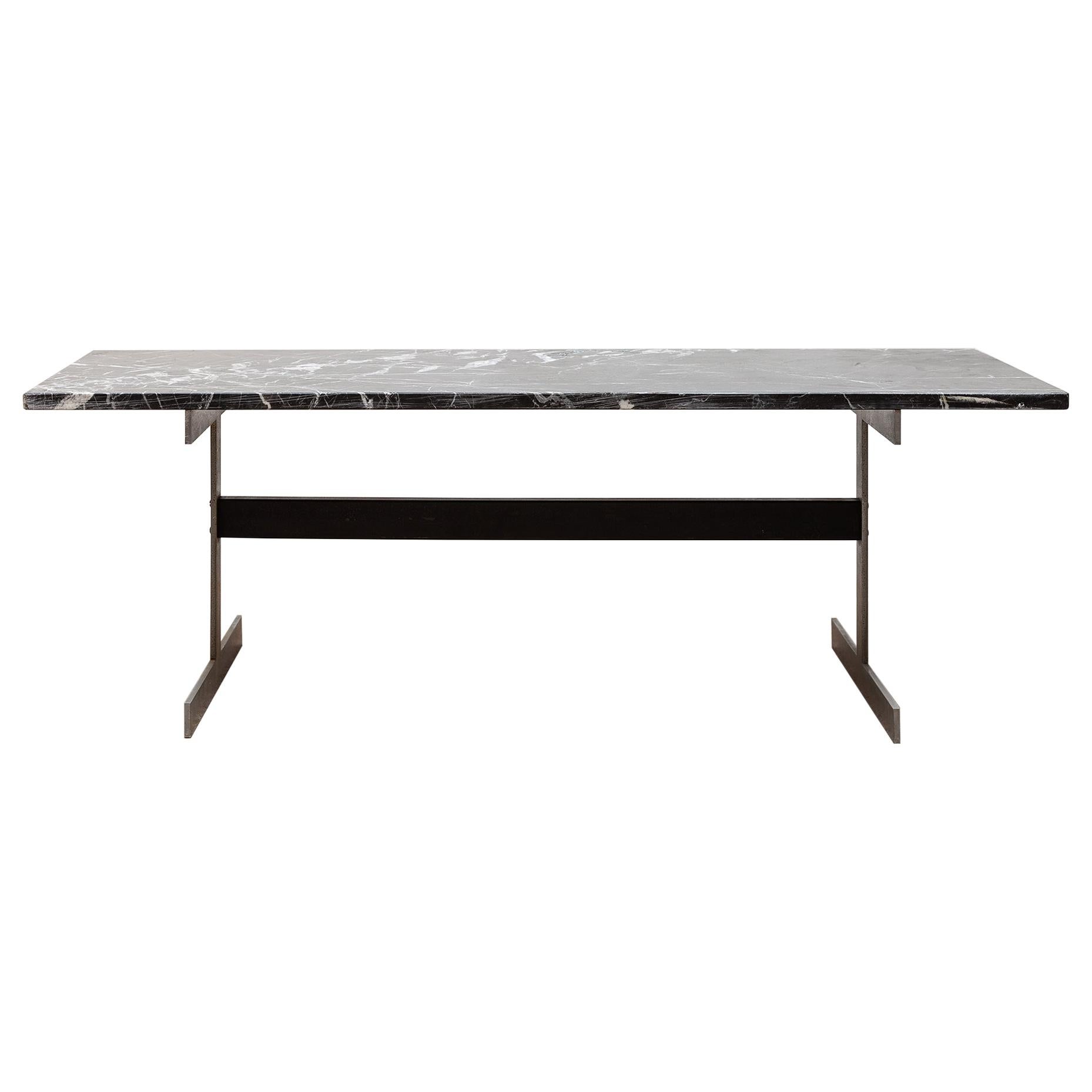 1960s Black and White Marble Coffee Table