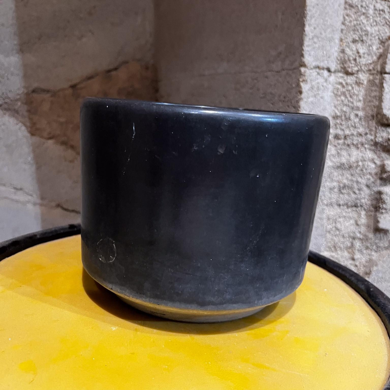 1960s Black Ceramic Planter Gainey Architectural Modern Pottery Calif For Sale 7
