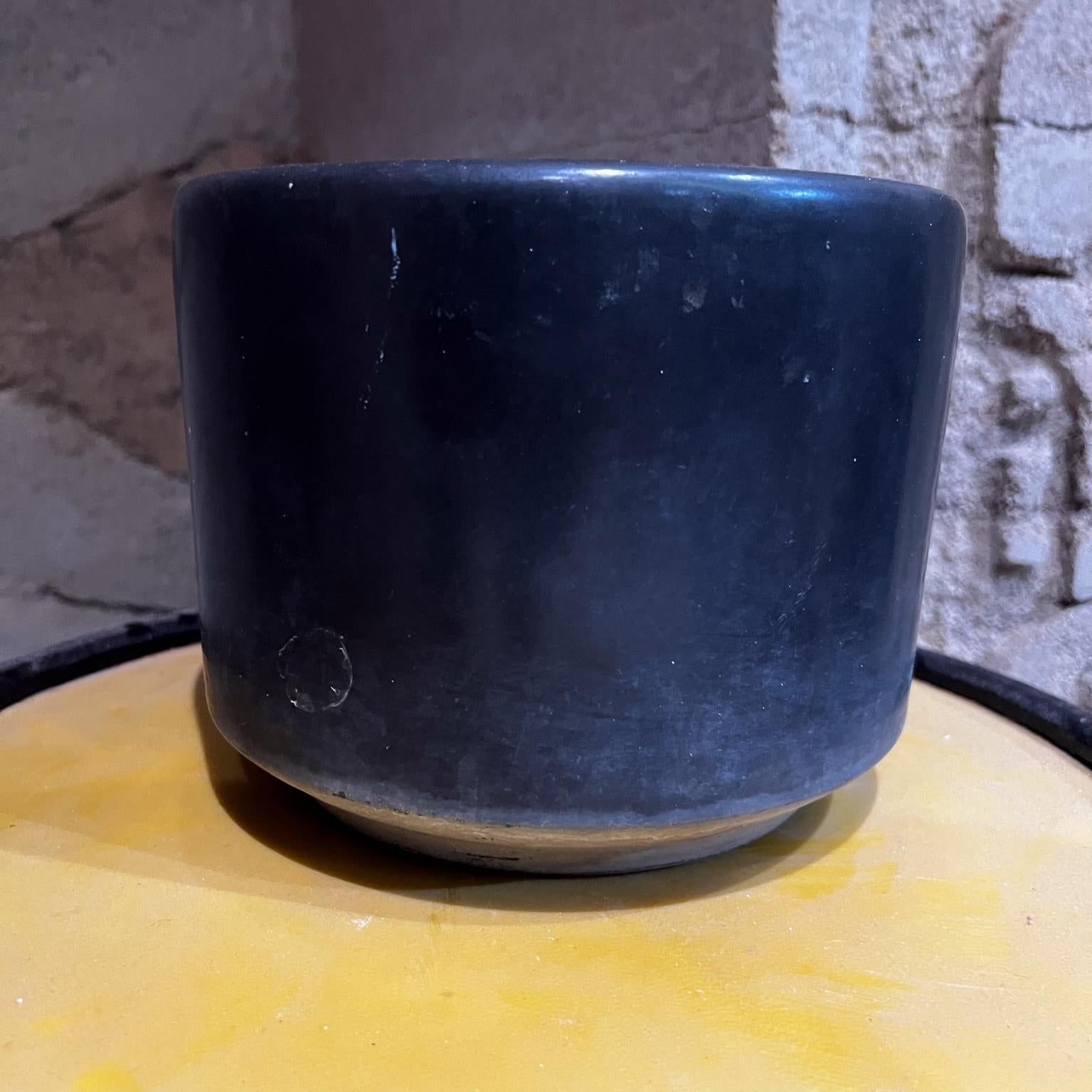 1960s Black Ceramic Planter Gainey Architectural Modern Pottery Calif For Sale 1