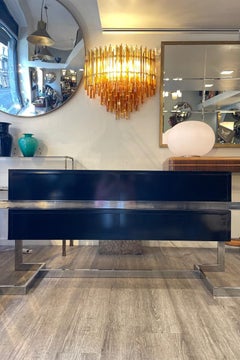 1960s Black Chest of Drawers in Steel and Wood