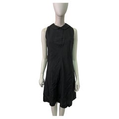 1960s black collared silk dress