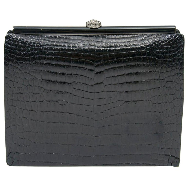 Chloe Croc Clutch Black