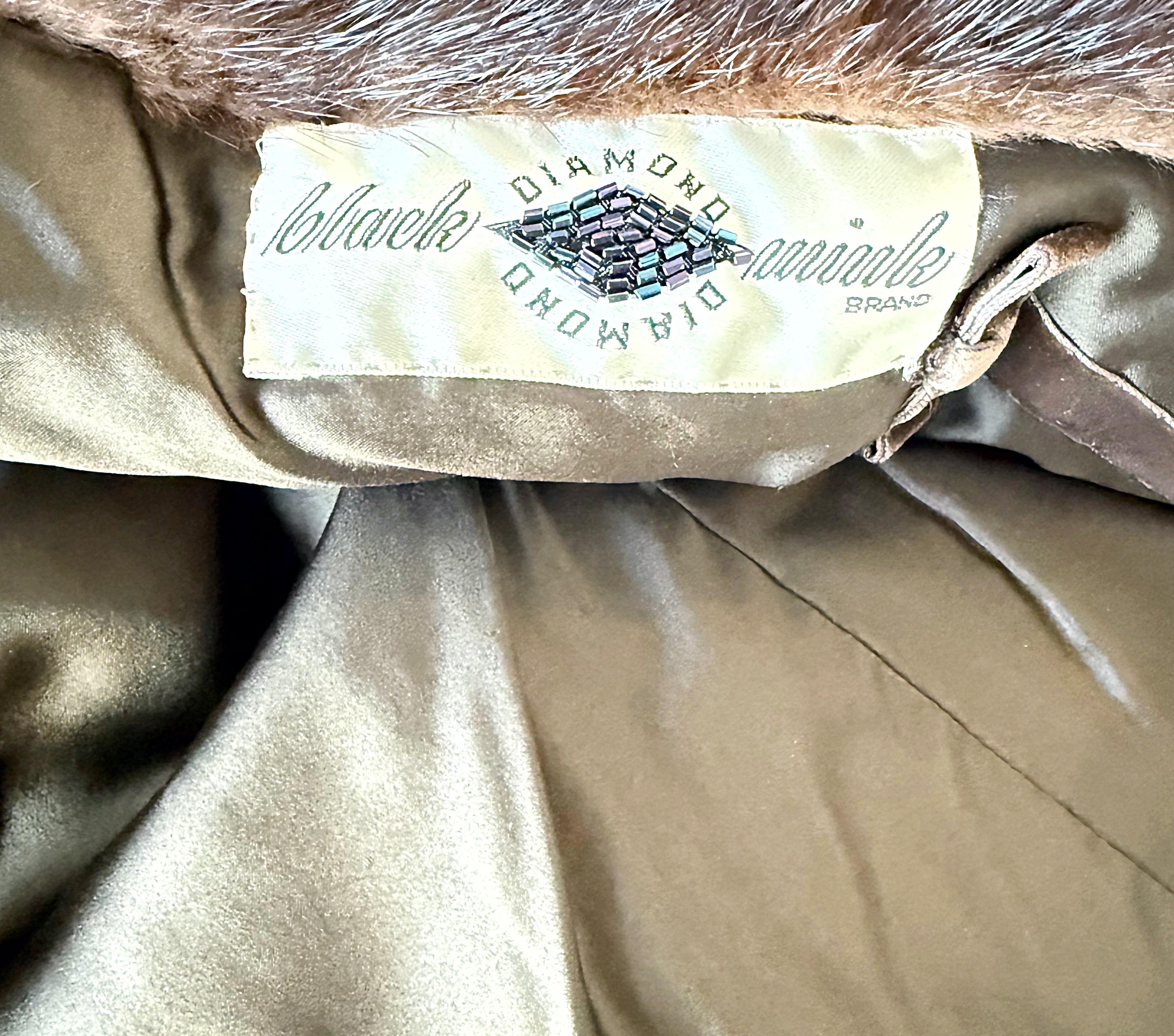 Gray 1960s Black Diamond Mink Brown Mahogany Vintage 60s Luxurious Fur Swing Jacket For Sale