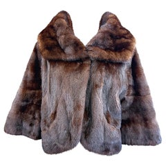1960s Black Diamond Mink Brown Mahogany Vintage 60s Luxurious Fur Swing Jacket