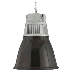 1960s Black Enamel Factory pendant light by Elektrosvit