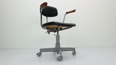 1960s Black Faux Leather Office Chair by Hag Norway