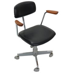 1960s Black Faux Leather Office Chair by Hag Norway