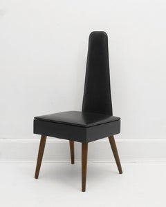 Chaise de valet noire pour homme des années 1960 avec siège de rangement
