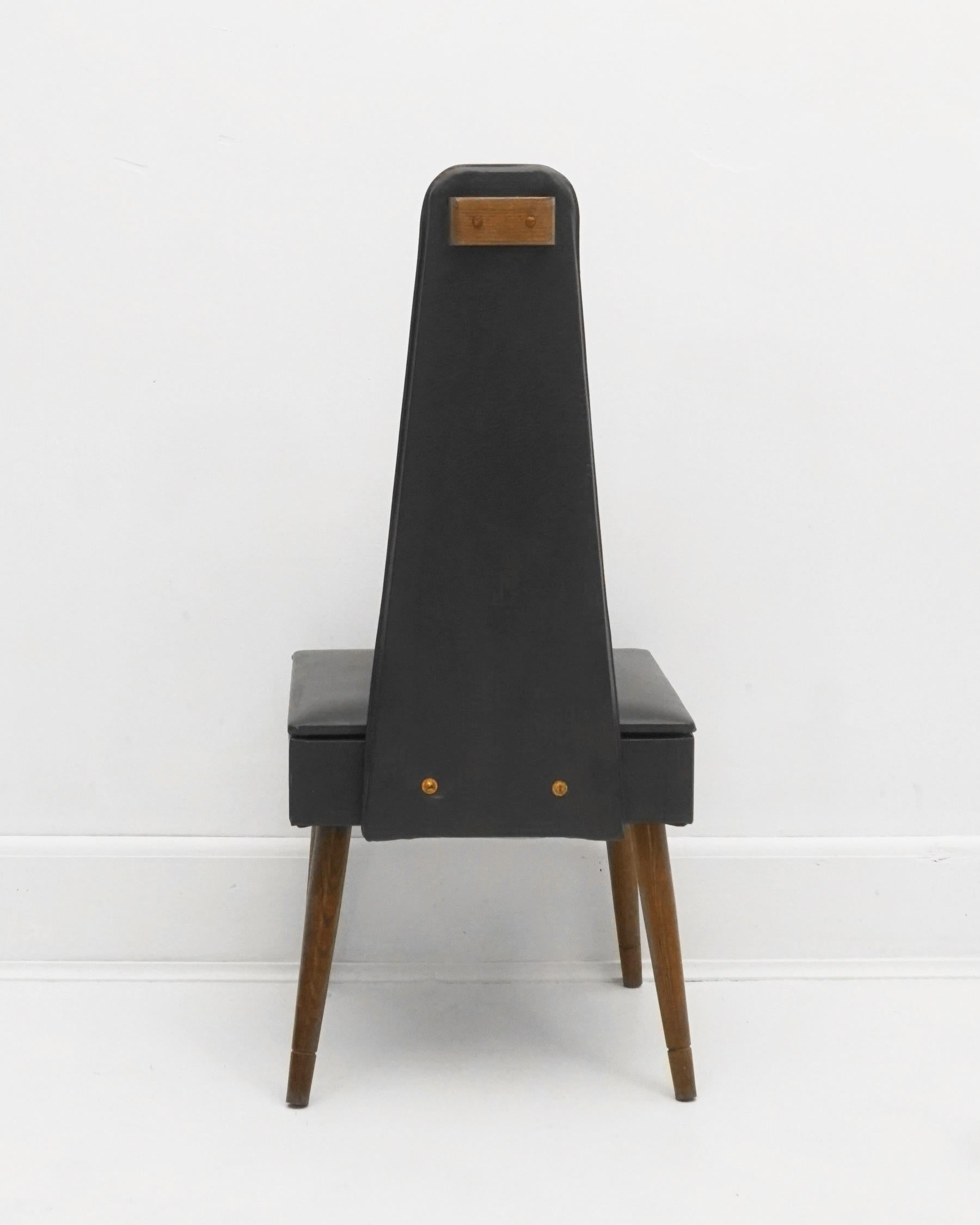 Mid-Century Modern 1960s Black Gentleman’s Valet Chair with Seat Storage