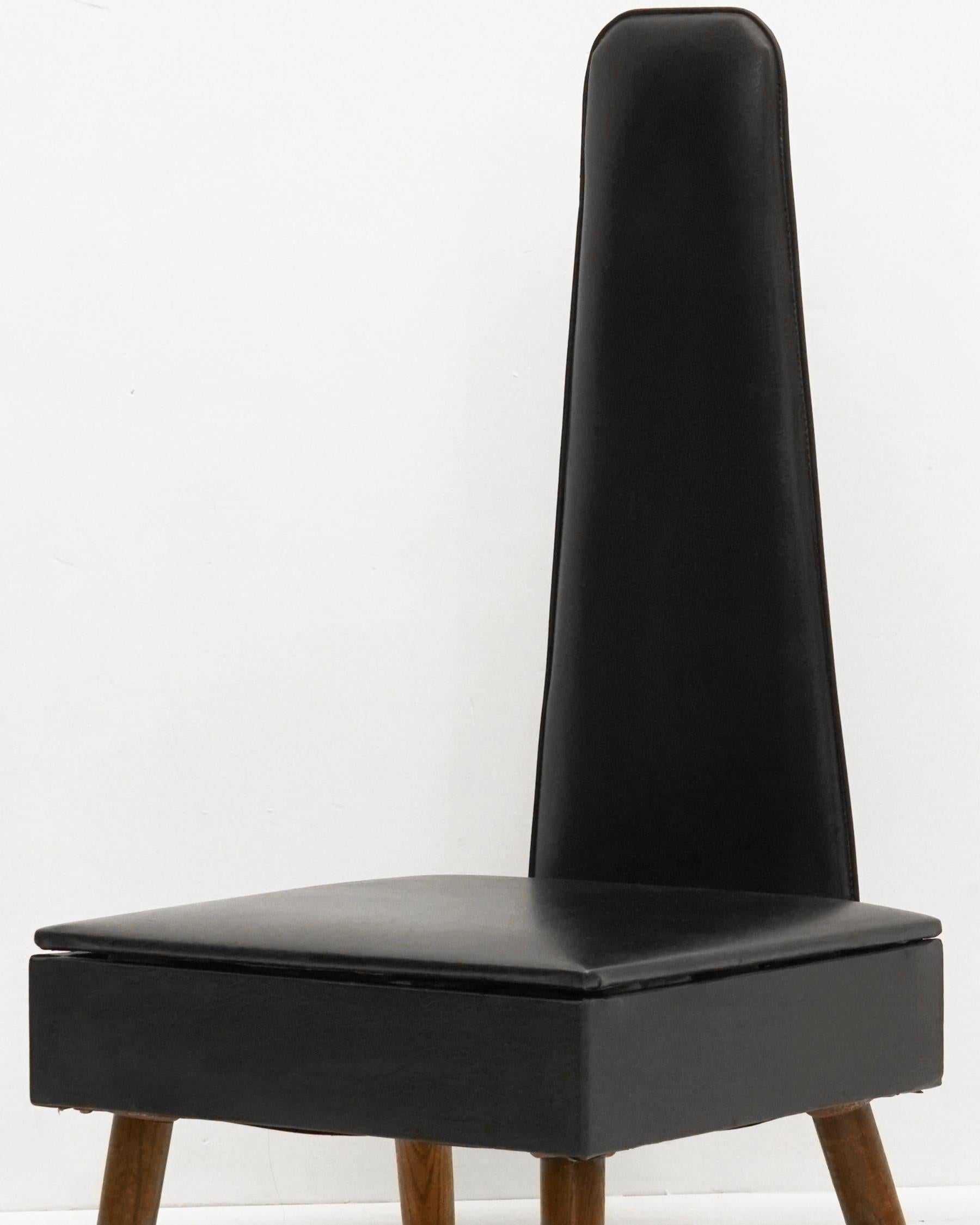 American 1960s Black Gentleman’s Valet Chair with Seat Storage